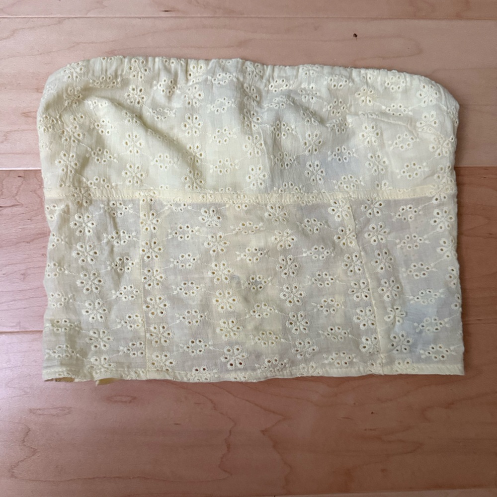 NWT Women yellow eyelet‎ corset top 
 whimsigoth Y2K fairycore coquette size M - Picture 2 of 11